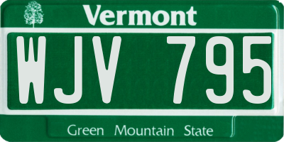 VT license plate WJV795