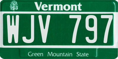 VT license plate WJV797