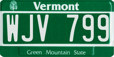 VT license plate WJV799