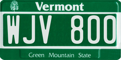 VT license plate WJV800