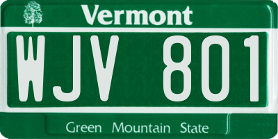 VT license plate WJV801