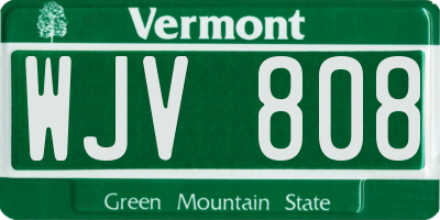 VT license plate WJV808