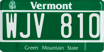 VT license plate WJV810