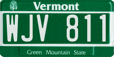 VT license plate WJV811
