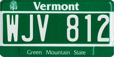 VT license plate WJV812