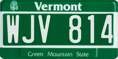 VT license plate WJV814