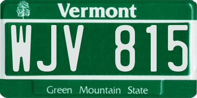 VT license plate WJV815