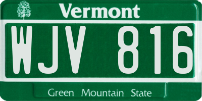 VT license plate WJV816