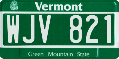 VT license plate WJV821
