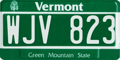 VT license plate WJV823