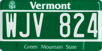 VT license plate WJV824