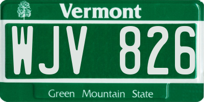 VT license plate WJV826