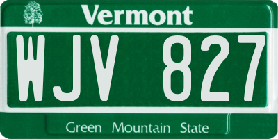 VT license plate WJV827