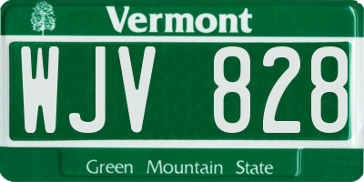 VT license plate WJV828