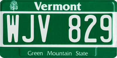 VT license plate WJV829