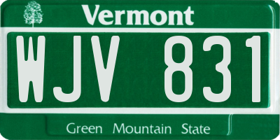 VT license plate WJV831