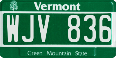 VT license plate WJV836