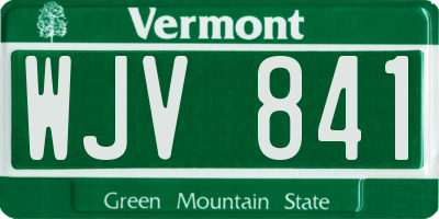 VT license plate WJV841