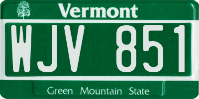 VT license plate WJV851