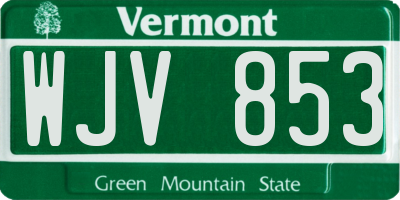 VT license plate WJV853