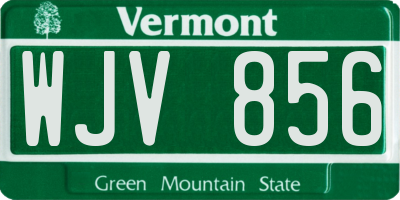 VT license plate WJV856