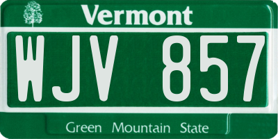 VT license plate WJV857