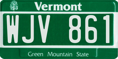 VT license plate WJV861