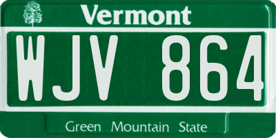 VT license plate WJV864