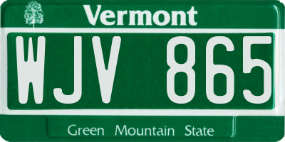 VT license plate WJV865