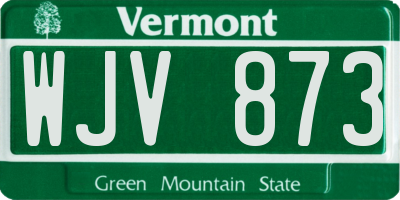 VT license plate WJV873