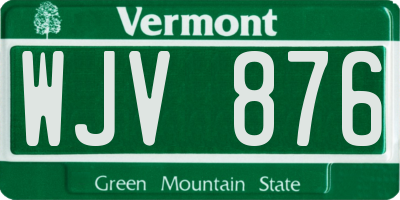 VT license plate WJV876