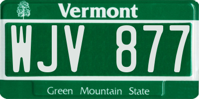 VT license plate WJV877