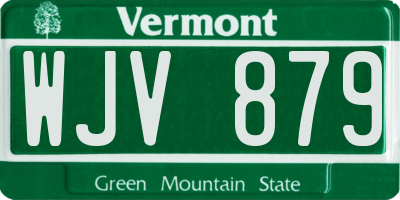 VT license plate WJV879