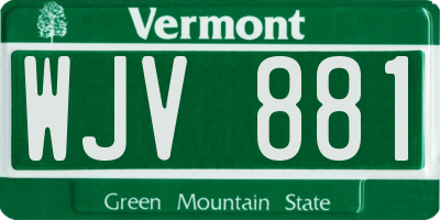 VT license plate WJV881