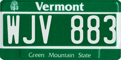 VT license plate WJV883