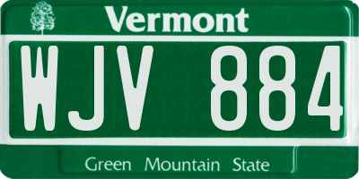 VT license plate WJV884