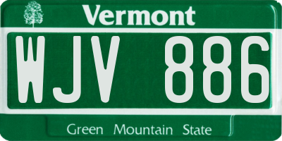 VT license plate WJV886