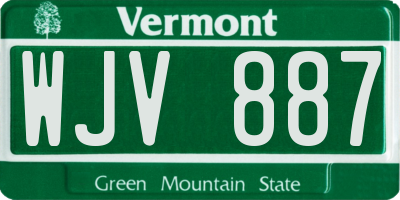 VT license plate WJV887