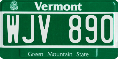 VT license plate WJV890
