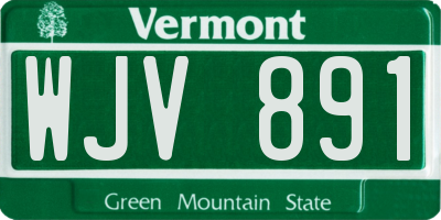 VT license plate WJV891