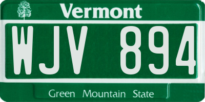 VT license plate WJV894