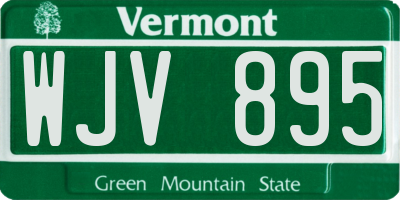 VT license plate WJV895