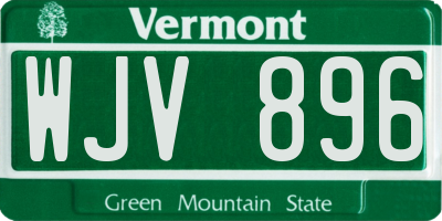 VT license plate WJV896