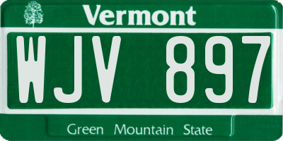 VT license plate WJV897