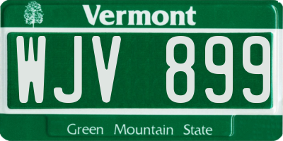 VT license plate WJV899