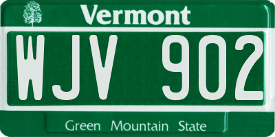 VT license plate WJV902