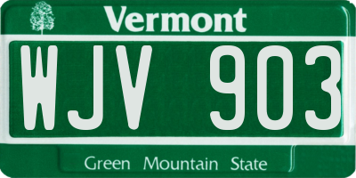 VT license plate WJV903