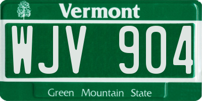 VT license plate WJV904