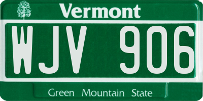 VT license plate WJV906
