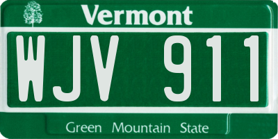 VT license plate WJV911